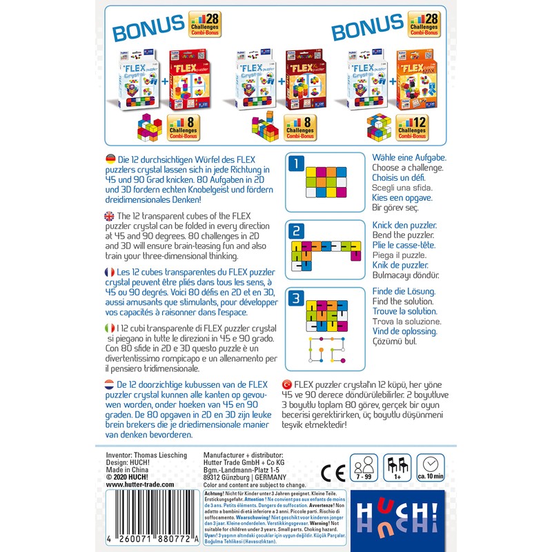 HUCH! Flex Puzzler Crystal Skill Games Logic Games IQ Game