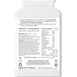 Inferno Immunity Immune System Support Capsules, Vitamin C & Zinc with 19 Vitamins, Minerals, Bacteria Culture & Reishi Mushroom, Vegan, Forever & Always Supplements