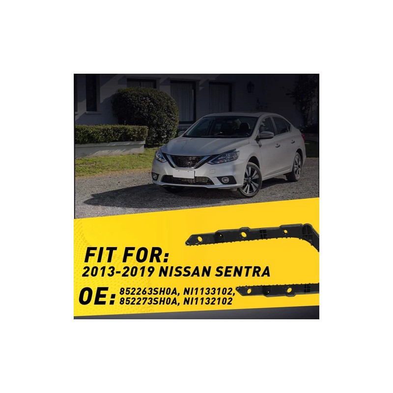 WenQi Pair Rear Bumper Brackets For 2013-2019 Nissan Sentra Driver