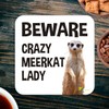 CS061 Beware Crazy Meerkat Lady Novelty Funny Coffee Tea Drink