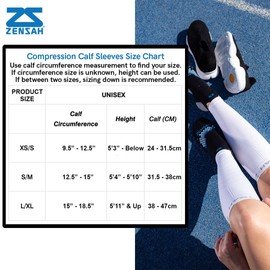 Zensah Calf/Shin Compression Sleeve - Made in the USA Single Leg Compression Sleeve for Shin Splint Relief, Recovery, Running (Heather Grey, Small/Medium)