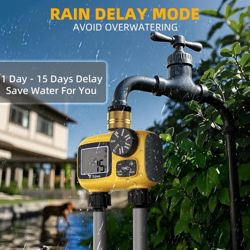 TRJZWA Sprinkler Timer Brass Swivel Water Timer for Garden Hose