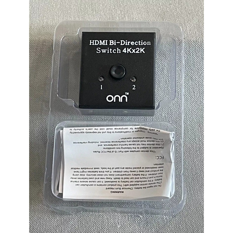 ONN HDMI Bi-Directional Switch 1080P 3D 4K
