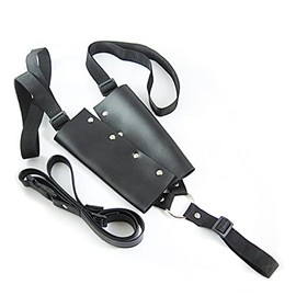 Warrior Double Sword Back Strap Sheath - Wood Foam Dual Swords Holder with Belt - Ninja Katana Shoulder Backstrap Carrier - Cosplay Costume Sword Carrying Case