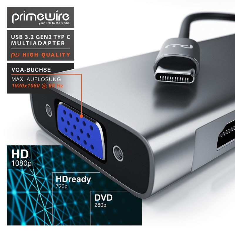 CSL - USB C HUB, Docking Station, 5-in-1 USB C