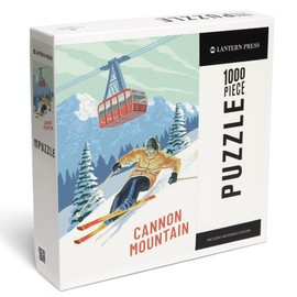 Lantern Press 1000 Piece Jigsaw Puzzle, Franconia, New Hampshire, Cannon Mountain, Downhill Skier