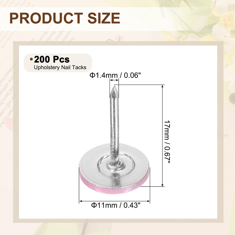 sourcing map 200Pcs Push Pins, 11mmx17mm Round Flat Head Decorative