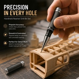 Reamer Drill Bit Set for DIY Crafts – Hole Enlarging Tool for Woodworking, Model Making & Plastic Projects