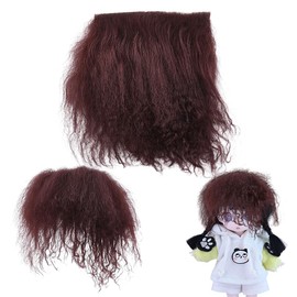 arricraft Doll Hair Wefts, Brown Wool Doll Wig Hairs Handmade Hair Replacement Wigs Perfect Curly Hair Wig for DIY Makings Accessories 5.5x4.72x0.12 Inch