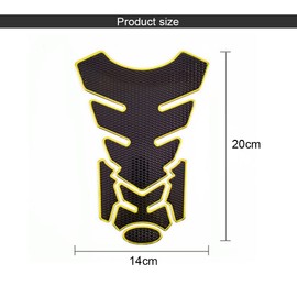 BKEPDY Motorcycle Tank Pad Motorcycle Tank Sticker 3D Sticker Fish Bone Protection Sticker Gas Tank Pad Cover Protection Sticker for Motorcycles Decorative Fuel Tanks (Gold)