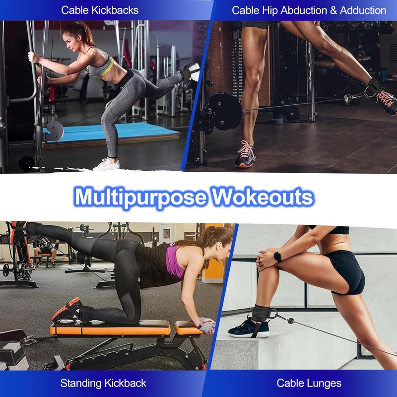 Ankle Strap for Cable Exercise Machines, Work Out Cuff Attachment