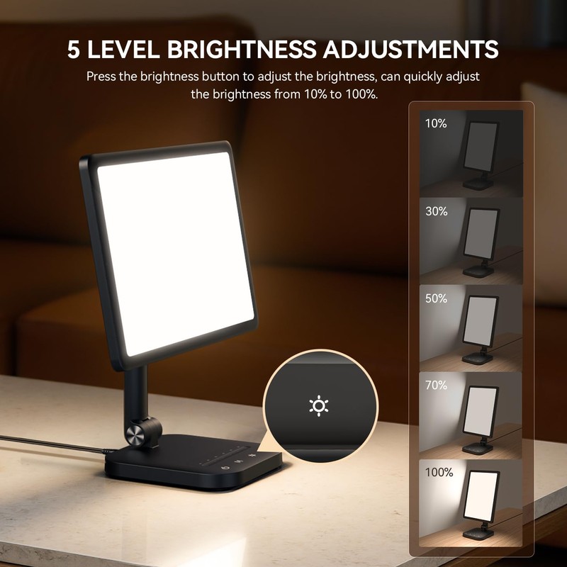 RICIAL Sun Lamp, 12000 Lux UV-Free Light Therapy Lamp with