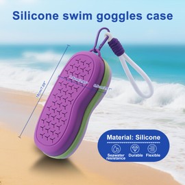 Shelinc Swim Goggles Case with Carabiner and Strap Soft Protective Goggle Case with Breathable Vent Holes