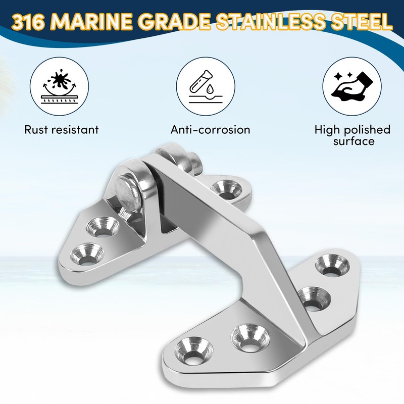 316 Stainless Steel Boat Hatch Hinges,3.62inchx 2.87inch (92 X 73