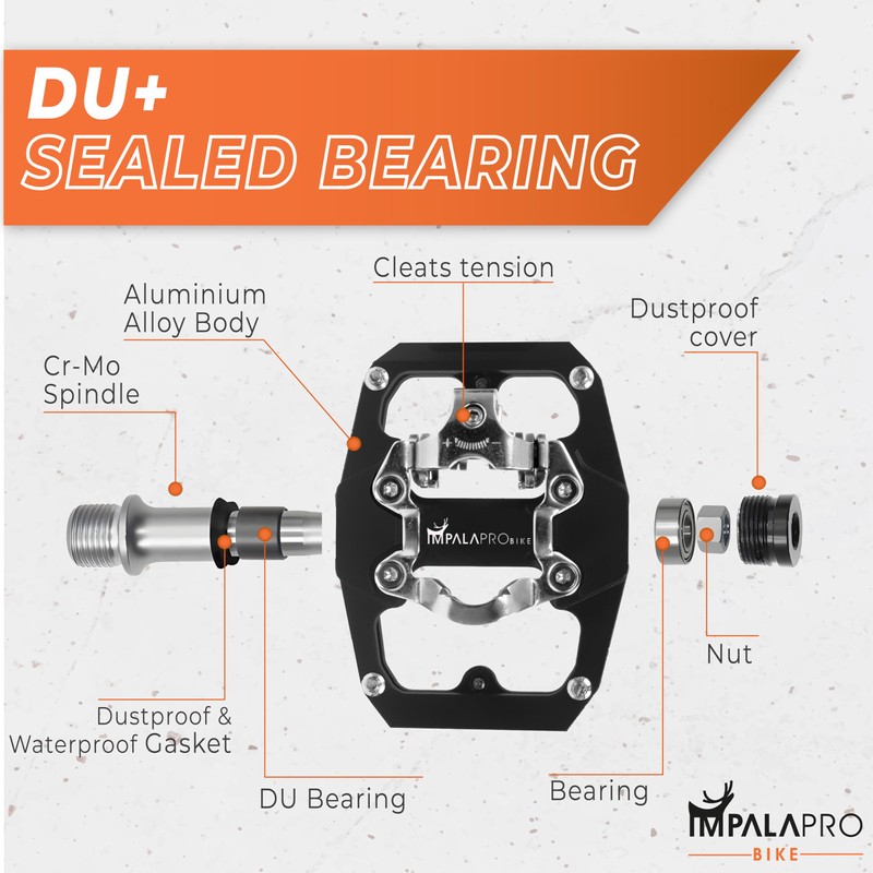 IMPALAPRO - Dual Function Bicycle Flat Pedals and SPD Pedals