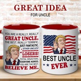 BECHUSKY Uncle Gifts - Mugs For Uncle From Niece Nephew - Great Uncles Present Ideas - Christmas, Fathers Day, Birthday Gift Uncles - Gifts For Old Men, Elder, Old Brother