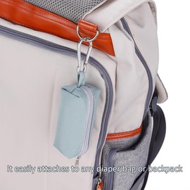 Diaper Bag Dispenser with 80 Disposable Unscented Waste Bags (4 Refill Rolls) for Baby and Toddler Poop or Dirty Clothes (Blue)