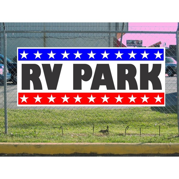 RV Park 2x5 Banner Sign Stars and Stripes