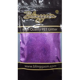 Blinggasm Premium Solvent Resistant Polyester Glitter 3.5 oz by Weight .008 or .015 for Tumblers Crafts Nails Cosmetics Body Paint (Metallic #51 B0808 Violet, .015 (1/64") 3.5 oz)