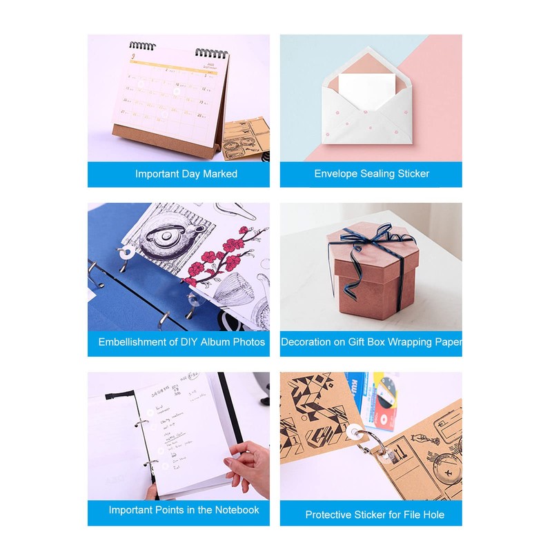 Hole Punch Reinforcement Stickers, Protection, Repair, Labels for Small Quantities,