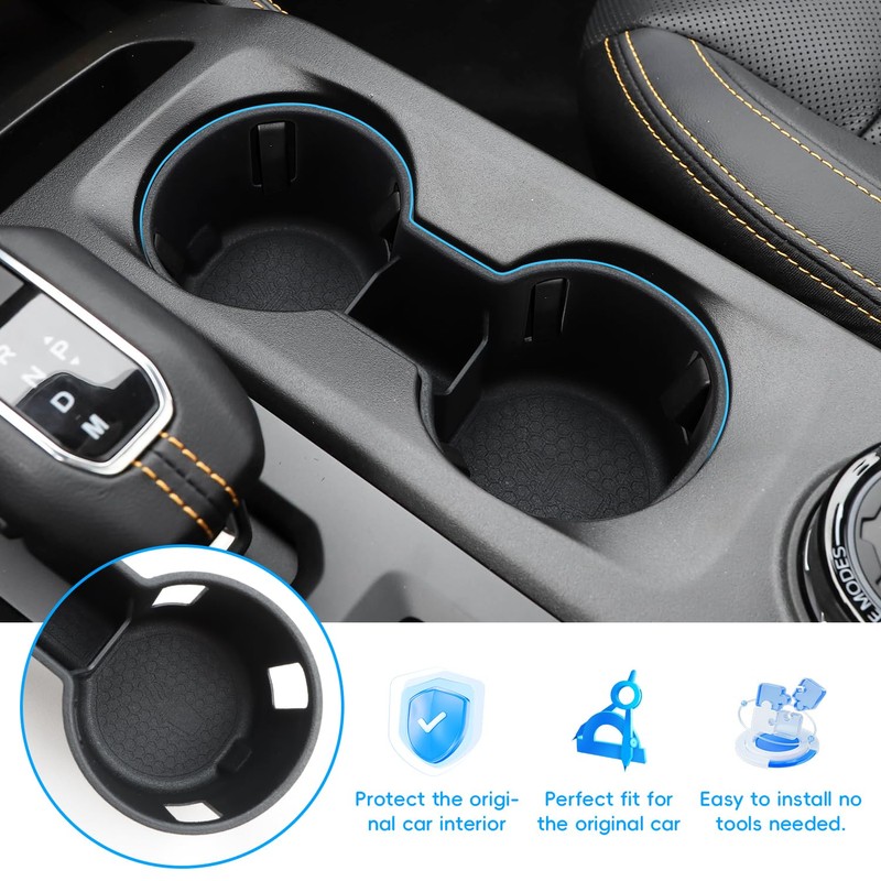 Auovo Cup Holder Insert for 2024-2025 Ford Ranger Accessories Non-Slip