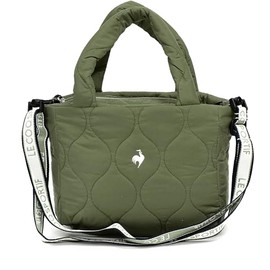 Coq Sportif Quilted Tote Shoulder Bag, 2-Way Sub Back, Walking, Hanging Pocket, KH