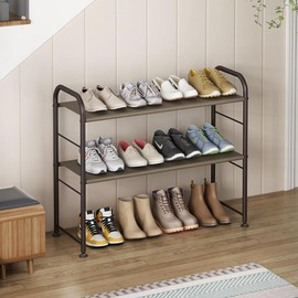 Shoe Rack 2 Tier Storage Organizer for Closet Entryway Bronze - Color: Bronze