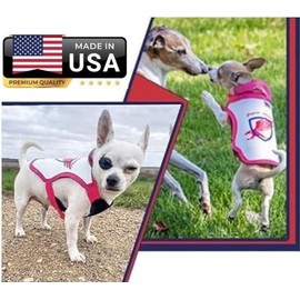 Raptor Shield Puncture Resistant Anti Coyote Dog Harness for Small Dogs .Made in USA— Large, 12-21 lbs, Chest 17.5 to 23"(Pink)