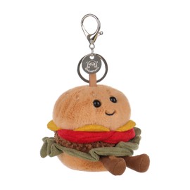 Apricot Lamb Delicious Burger Soft Cuddly Keychain, Plush Toys Stuffed Keychain for Kids’ Backpack, Purse, 3.2 Inches