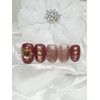 Winter pink handmade nail tips - Long stiletto / 겨울핑크