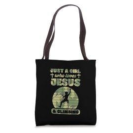 Just A Girl Who Loves Jesus And Climbing Christian Tote Bag