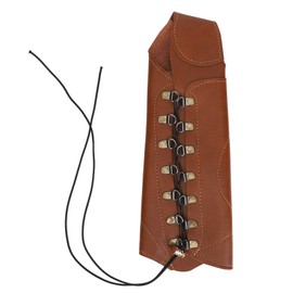 Archery Arm Guard PU Leather Soft Antiwear Adjustable Easy to Wear Archery Forearm Protector for Protection Practice White