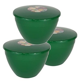 Just Pudding Basins Plastic Pudding Basins with Lids Medium to Large Sized Emerald Green Food Safe Steaming Bowls (Medium 1.5 Pint)