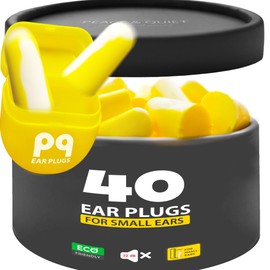 PQ Small Ear Plugs for Sleeping - 40 Soft Earplugs for Small Ear Canals, Ear Plugs for Sleeping Noise Cancelling Level 32 dB, Earplugs Sound Blocking Sleeping, Earplugs Sleep for Women and Men