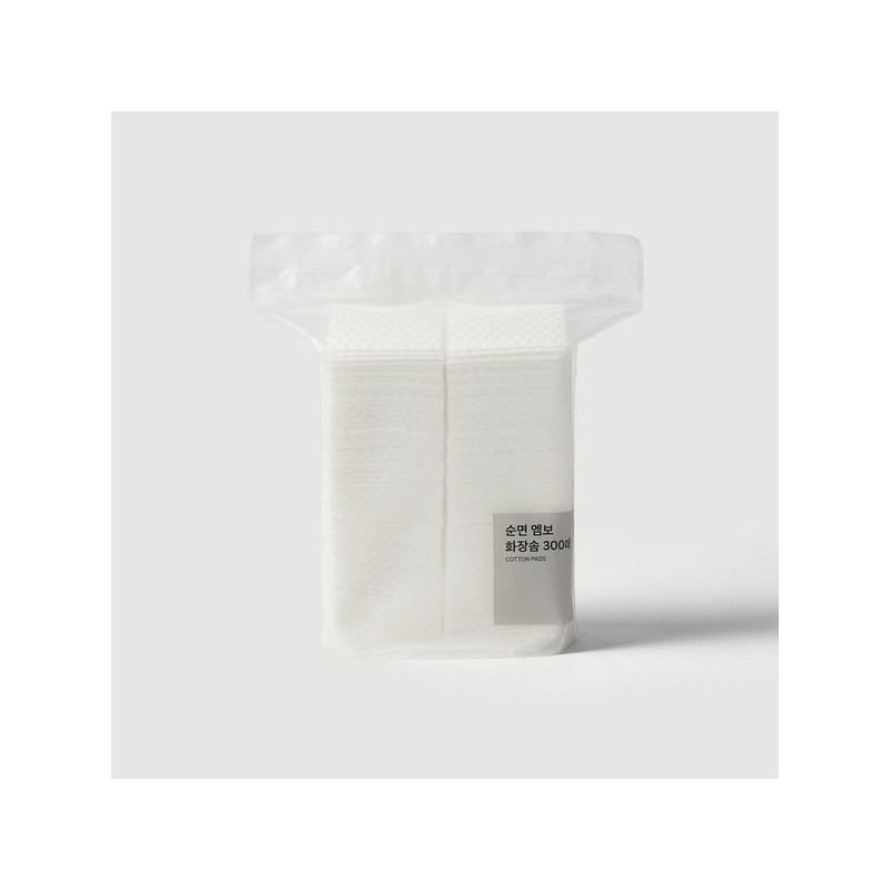 Jaju 순면 엠보 화장솜 300매 Cotton Embossed Makeup Cotton Pads