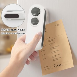 Mini Bag Sealer, Mini Sealing Household Machine, 2 in 1 USB Rechargeable Sealer and Cutter Machine for Plastic Bags containing food storage bags, snacks, fruits, fresh biscuits, White