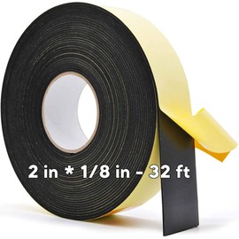 Neoprene Weather Stripping -2" W x 1/8" T- Self Adhesive Foam Rubber Seal Strip Tape for Sliding Door Window Insulation