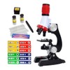 Kids Microscope, Microscope for Children Portable Microscope Kids Educational Science Kit for Kids Beginner Microscope with LED 100X 400X and 1200X Incl Sample Prepared Slides 12pcs Educational Toy