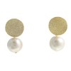 VINGTAINE Gold Plated Cotton Pearl Earrings, Titanium Post, P1397, Titanium