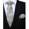 JEMYGINS Mens Floral Ties and Pocket Square Sets with Tie