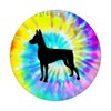 Miniature Pinscher Dog Silhouette with Puppy Tie Dye Prints