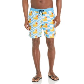 NEFF Pantalones Cortos Diarios para Hombre para natación, Pato Blanco/Azul, X-Large