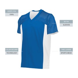 Augusta Sportswear Men's Standard Reversible Flag Football Jersey, Royal/White