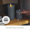 Luminara Seaglass Rechargeable Flameless LED Candle, Fog 3" x 4.5",
