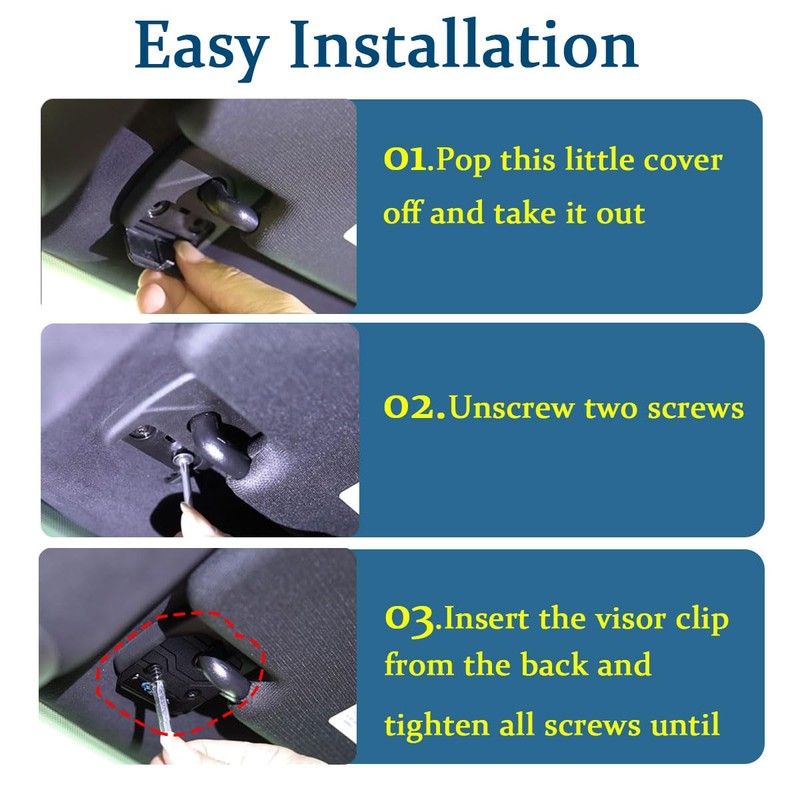 YUNXINGJV 2 PCS Sun Visor Repair Kit Compatible with 2019-2025
