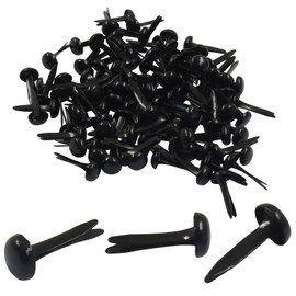 Bonsicoky Black 6x12mm Round Paper Fasteners Metal Brads, 100pcs