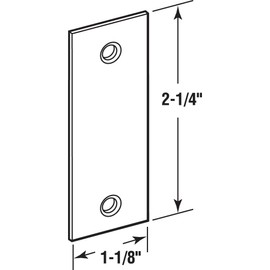 Defender Security U 9521 Steel Door Edge Hole Filler Plate, 1-1/8 In., Gray Finish (Single Pack)