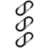 Wumio Carabiner Double Hook, Set of 3, Black, S-Shaped Keychain,