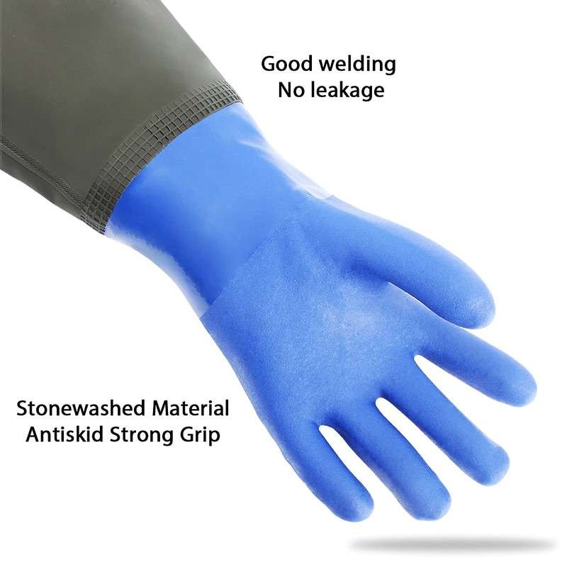 Long Rubber Gloves, Elbow Length Drain Gloves, Heavy Duty Pond