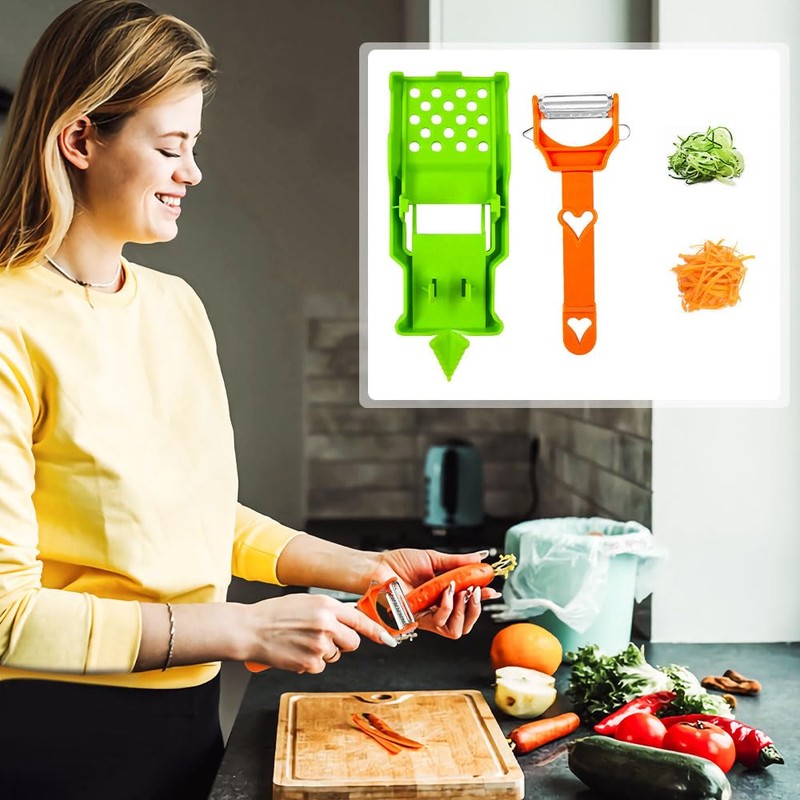 Casmoby Multifunctional Kitchenware Set, 3-in-1 Peeler Multifunctional Single Blade Peeler,